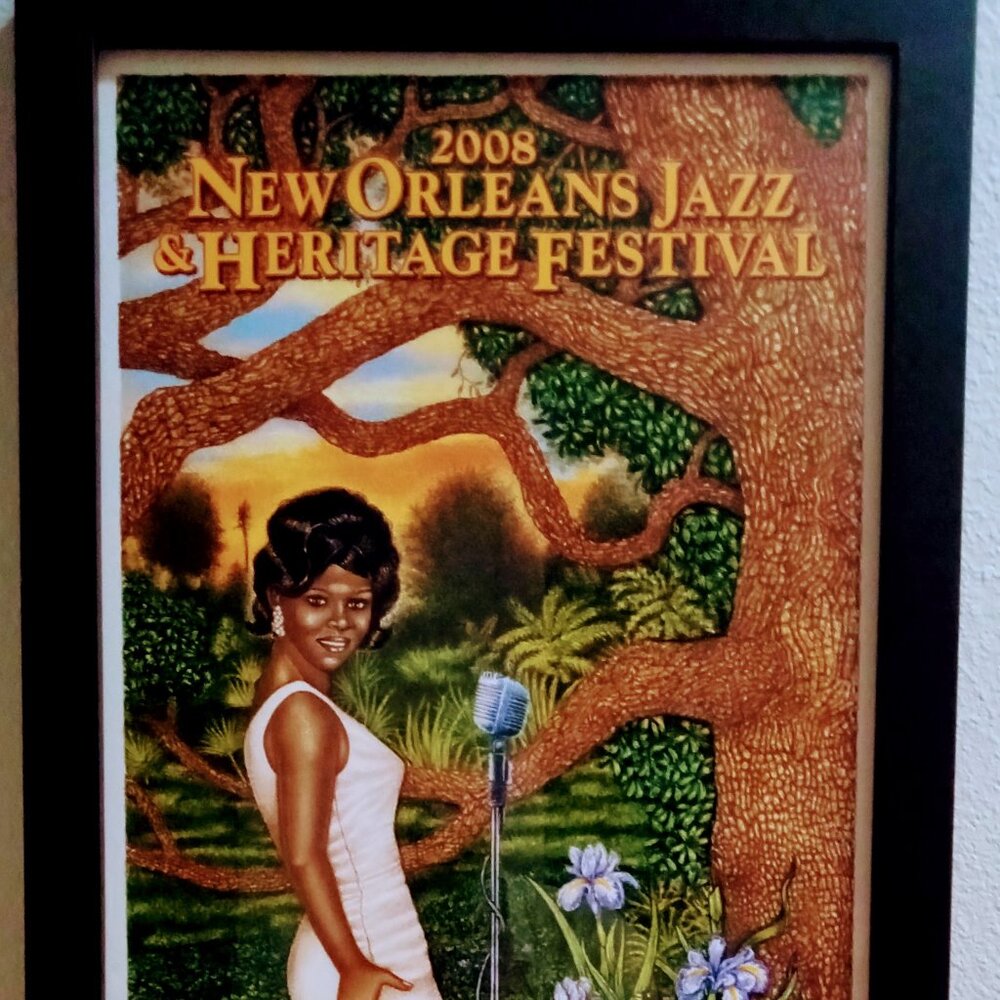 Framed 2008 New Orleans Jazz Fest Poster Signed and numbered